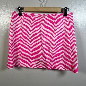 Lilly Pulitzer Ella Skort Skirt Size 4 Pink Zebra Preppy Palm Beach Resort Wear